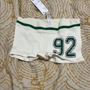 Green and White Women's Shorts